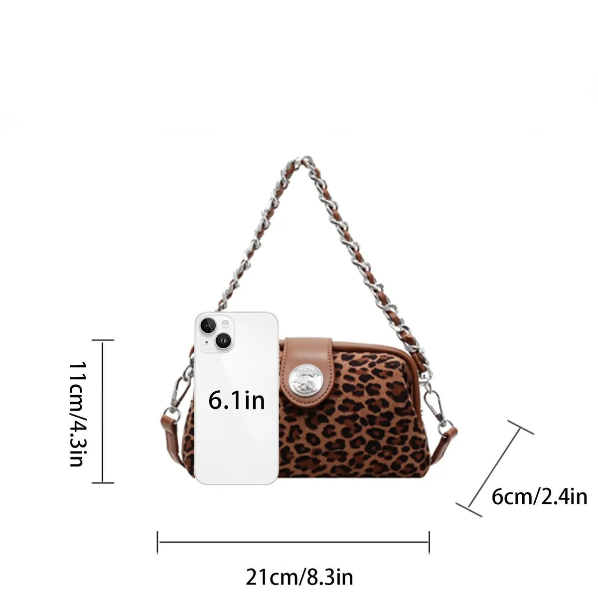 Leopard Suede Crossbody Bag