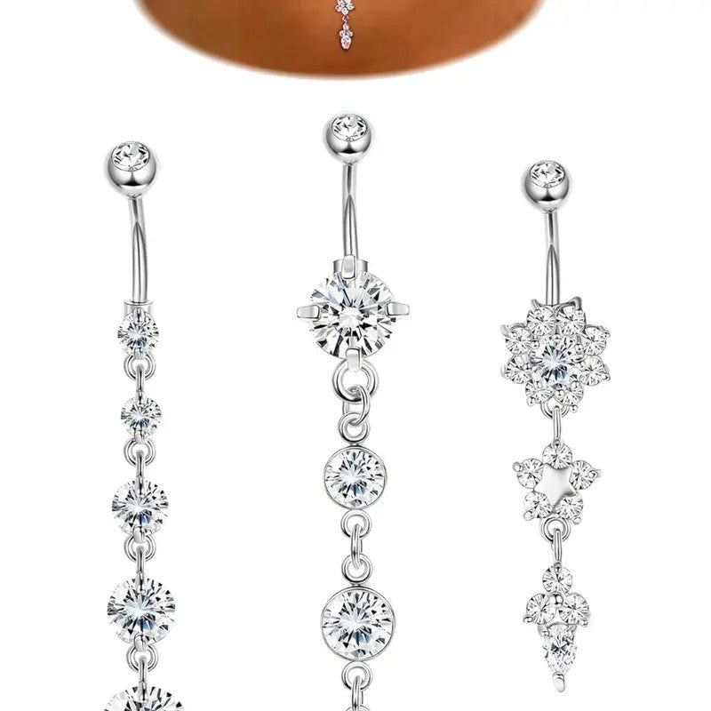 Dainty CZ Flower Belly Ring