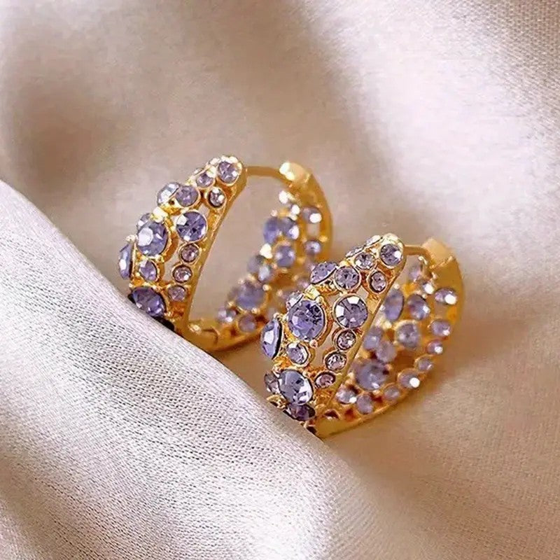 Elegant Crystal Hoop Earrings