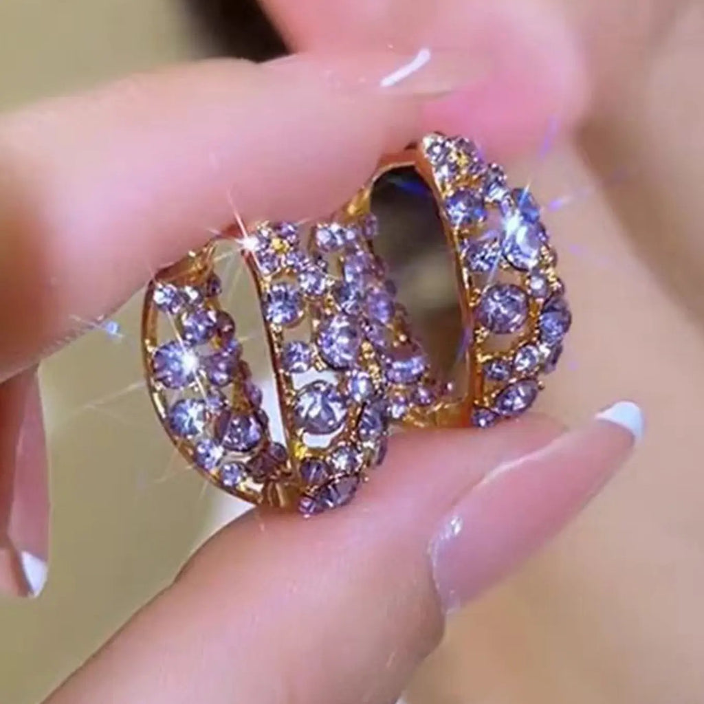 Elegant Crystal Hoop Earrings