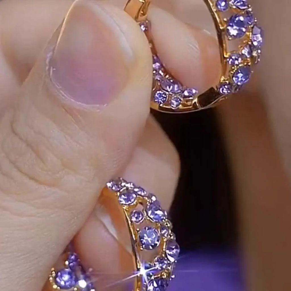 Elegant Crystal Hoop Earrings