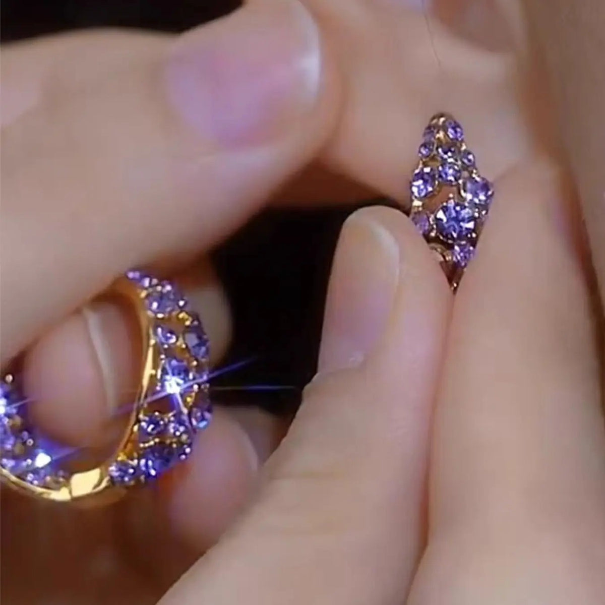 Elegant Crystal Hoop Earrings