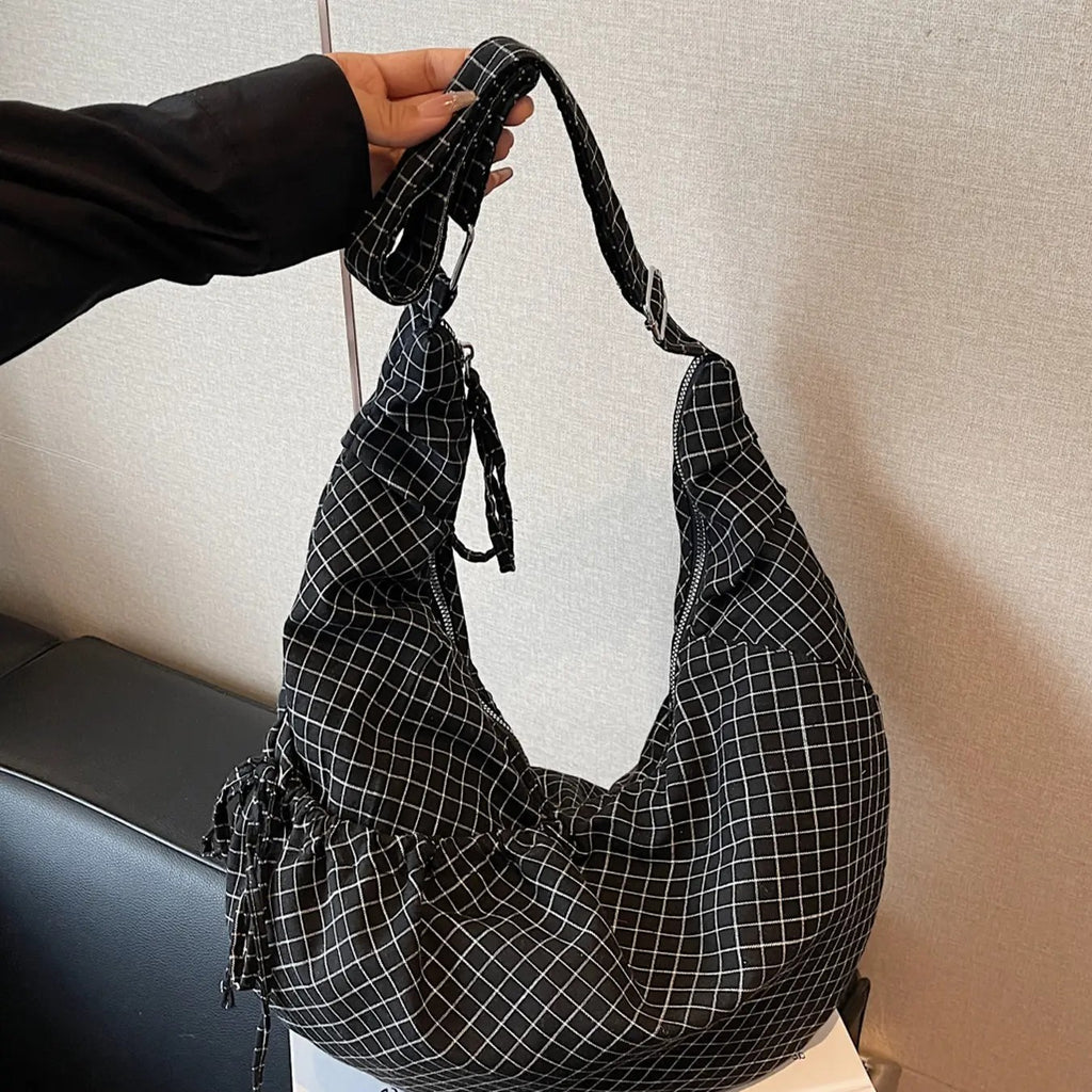 Minimal Plaid Shoulder Bag