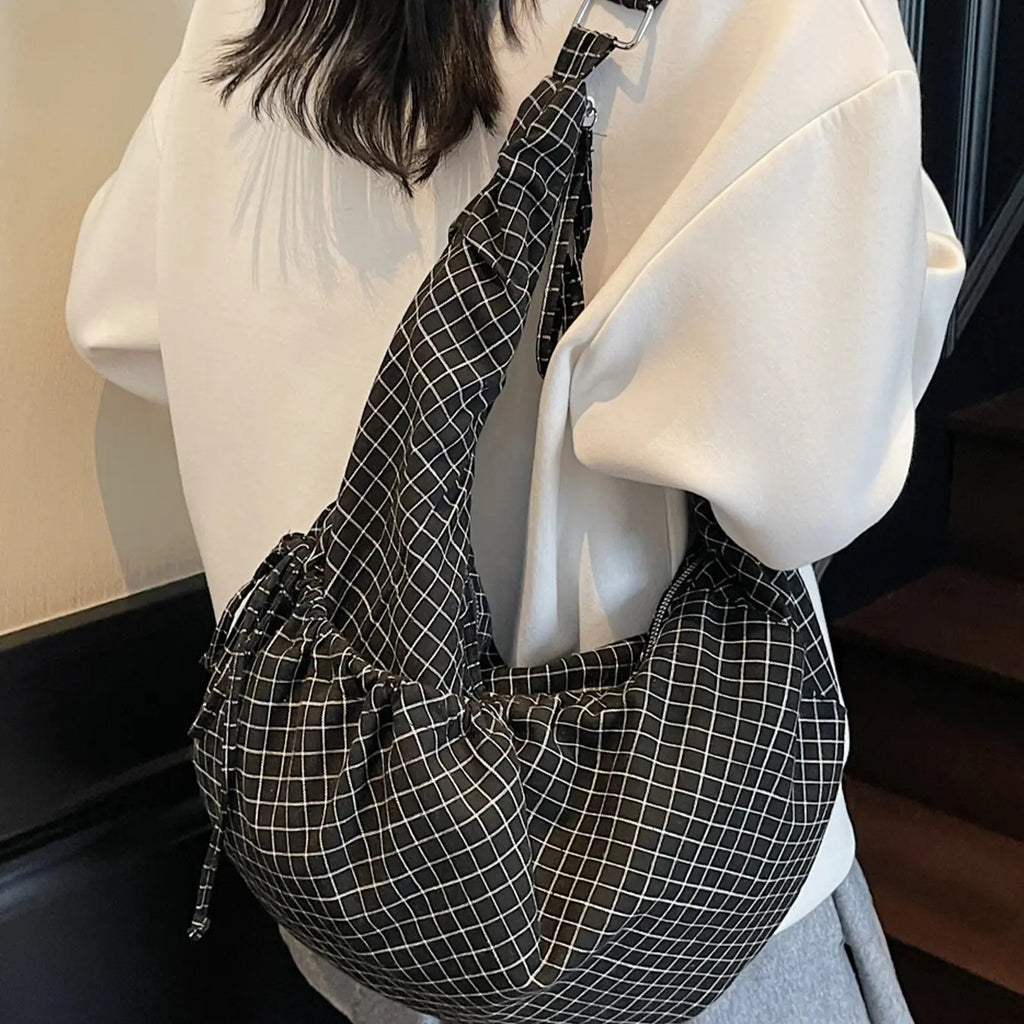 Minimal Plaid Shoulder Bag