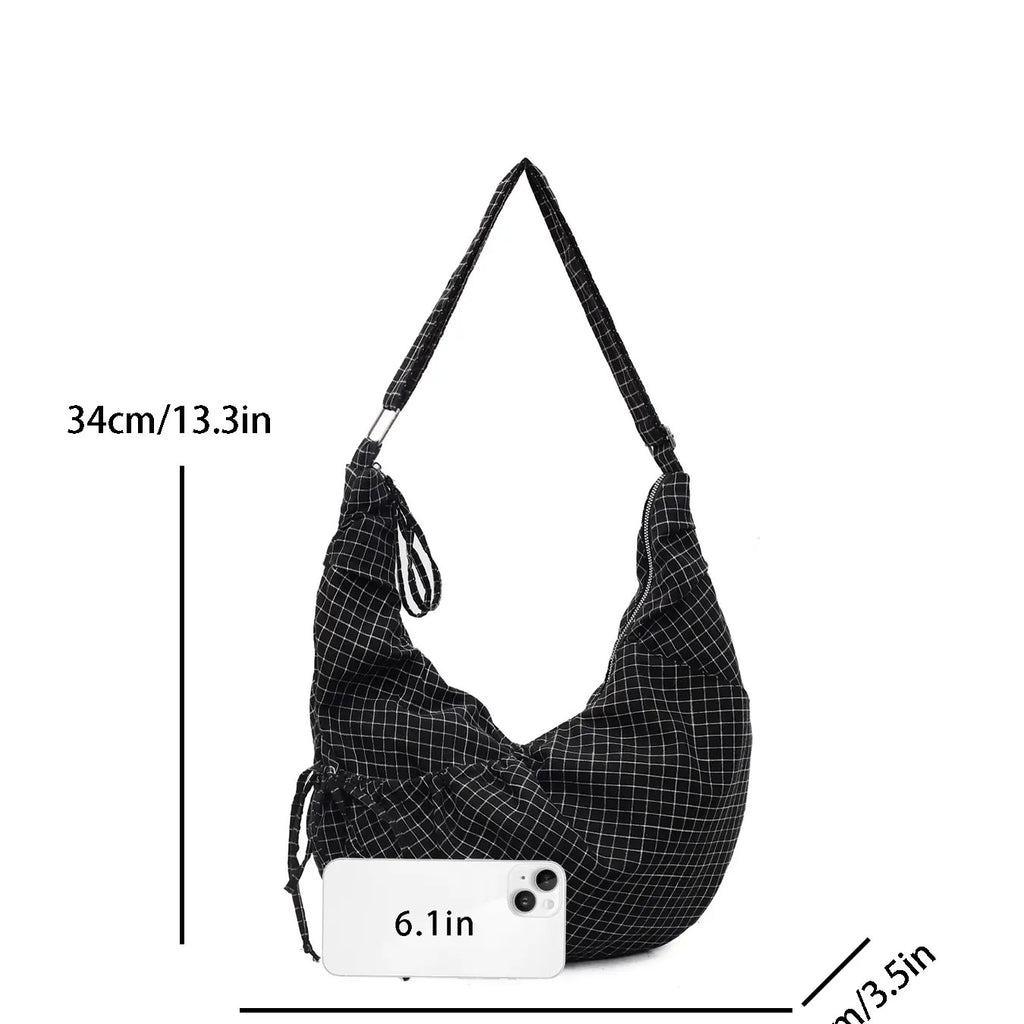 Minimal Plaid Shoulder Bag
