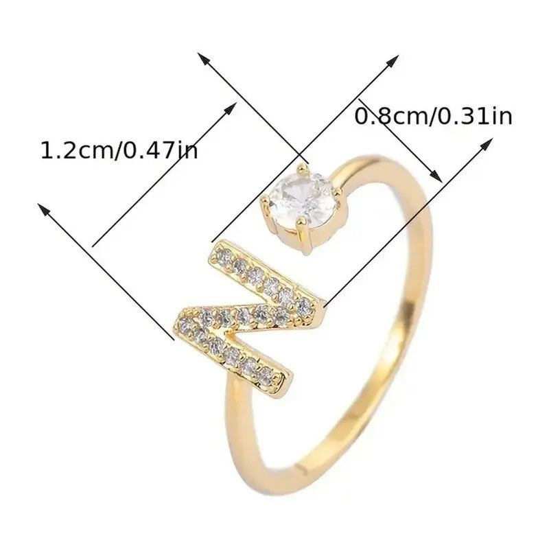18k Dainty Initial Ring