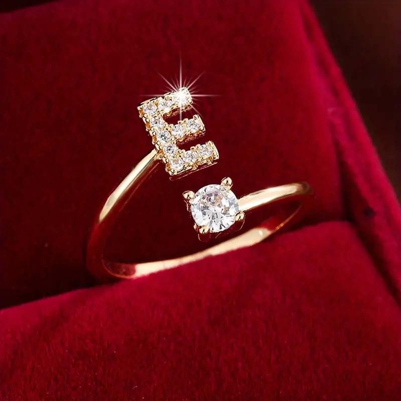 18k Dainty Initial Ring
