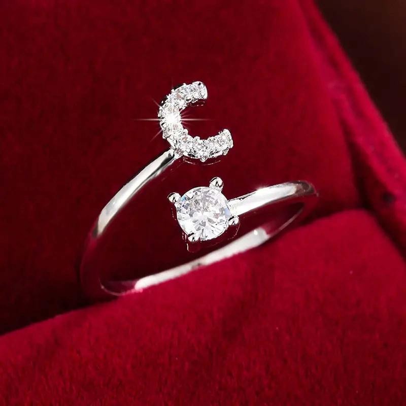18k Dainty Initial Ring