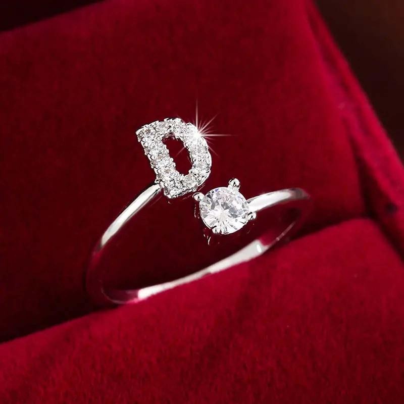 18k Dainty Initial Ring