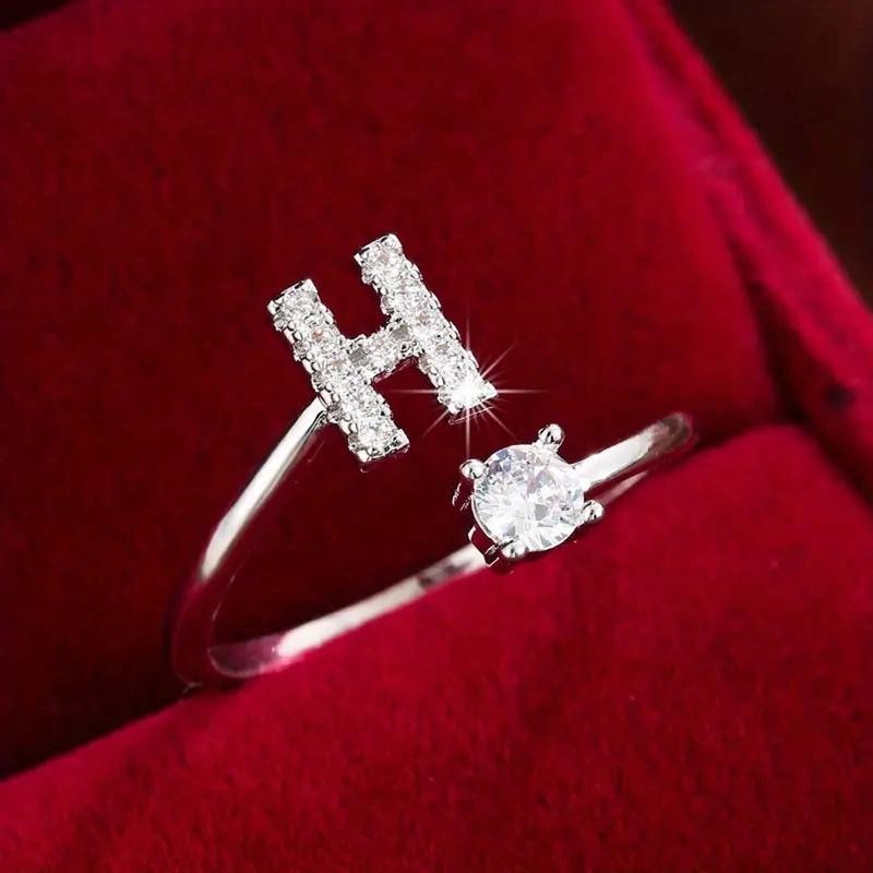 18k Dainty Initial Ring