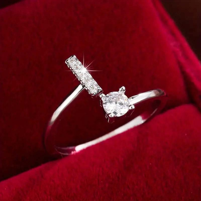 18k Dainty Initial Ring