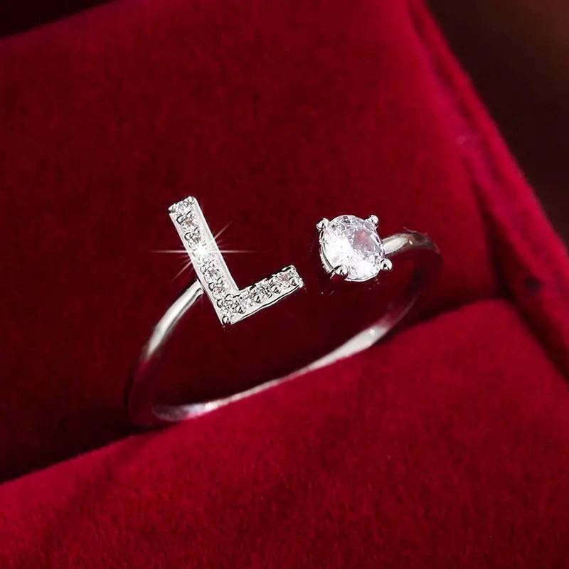 18k Dainty Initial Ring