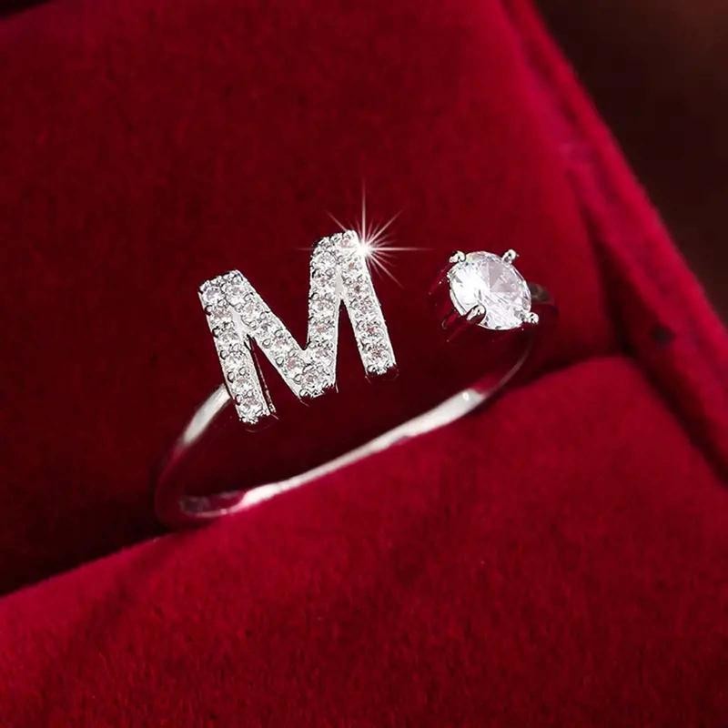 18k Dainty Initial Ring