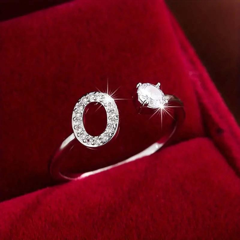18k Dainty Initial Ring