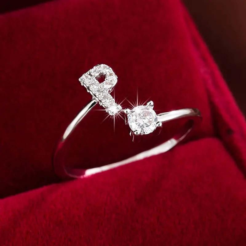 18k Dainty Initial Ring