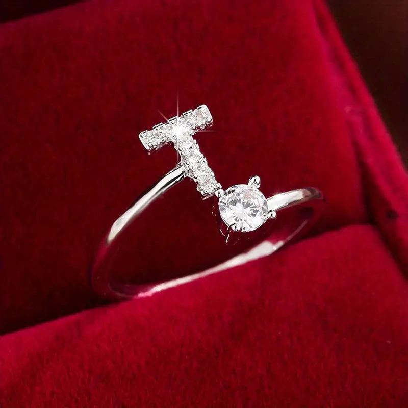 18k Dainty Initial Ring