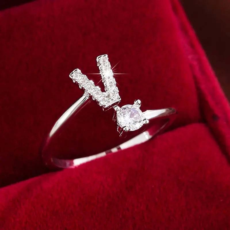 18k Dainty Initial Ring