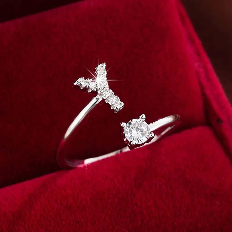 18k Dainty Initial Ring