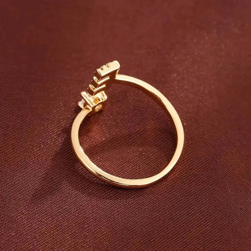 18k Dainty Initial Ring