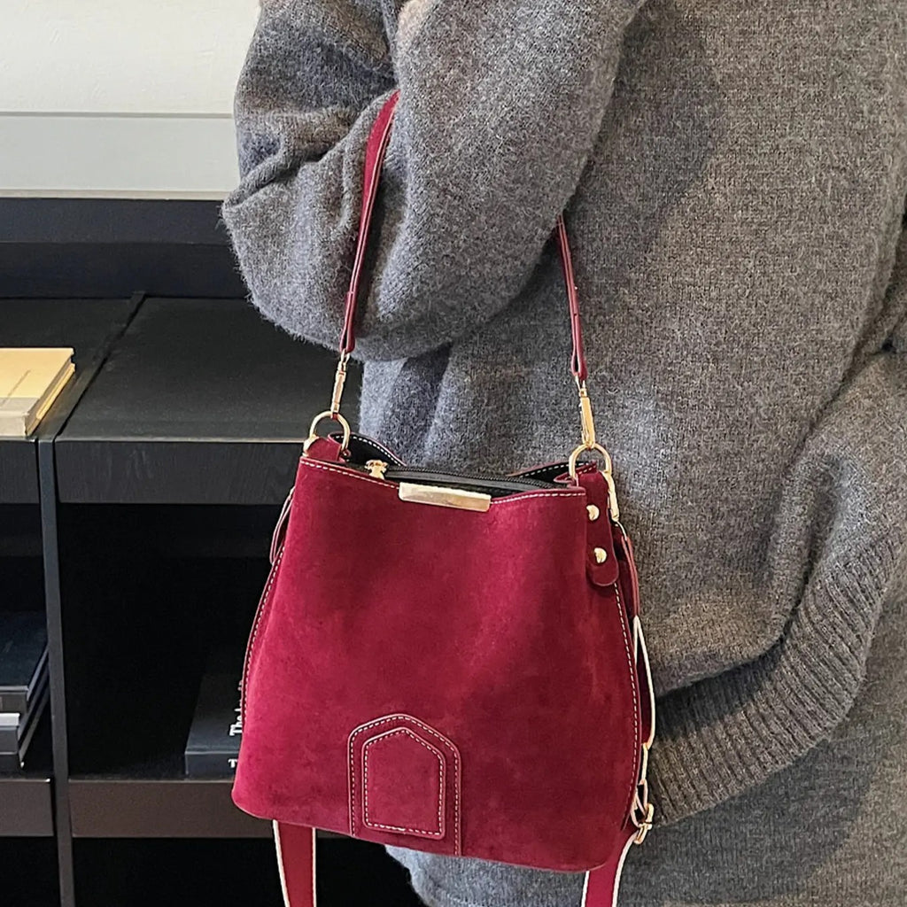 Elegant Suede Crossbody Bag