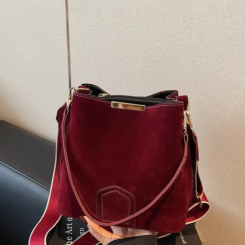 Elegant Suede Crossbody Bag