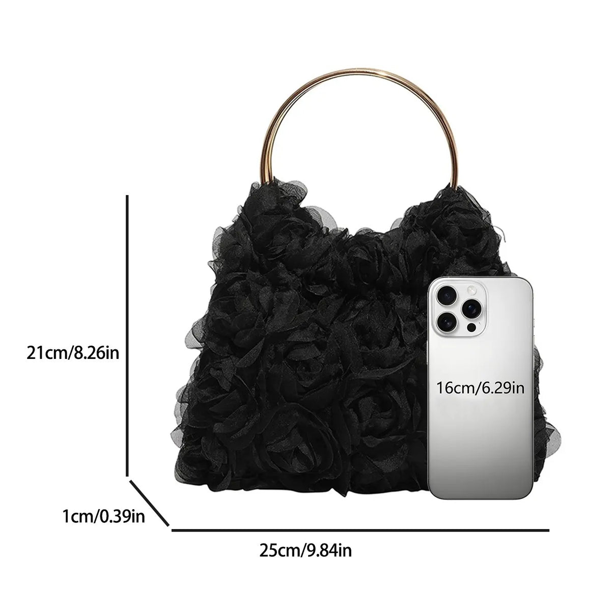 Elegant Floral Rose Handbag