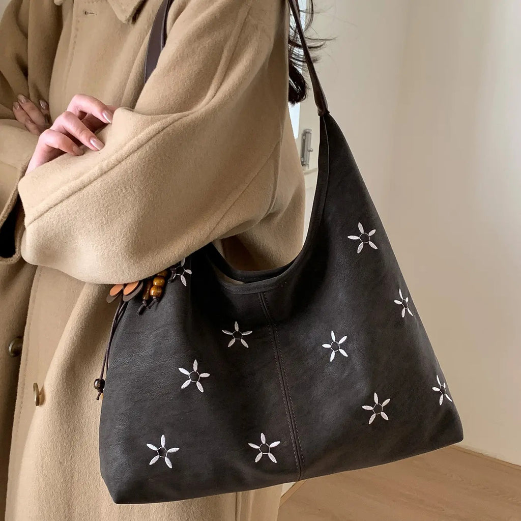 Floral Embroidered Shoulder Bag