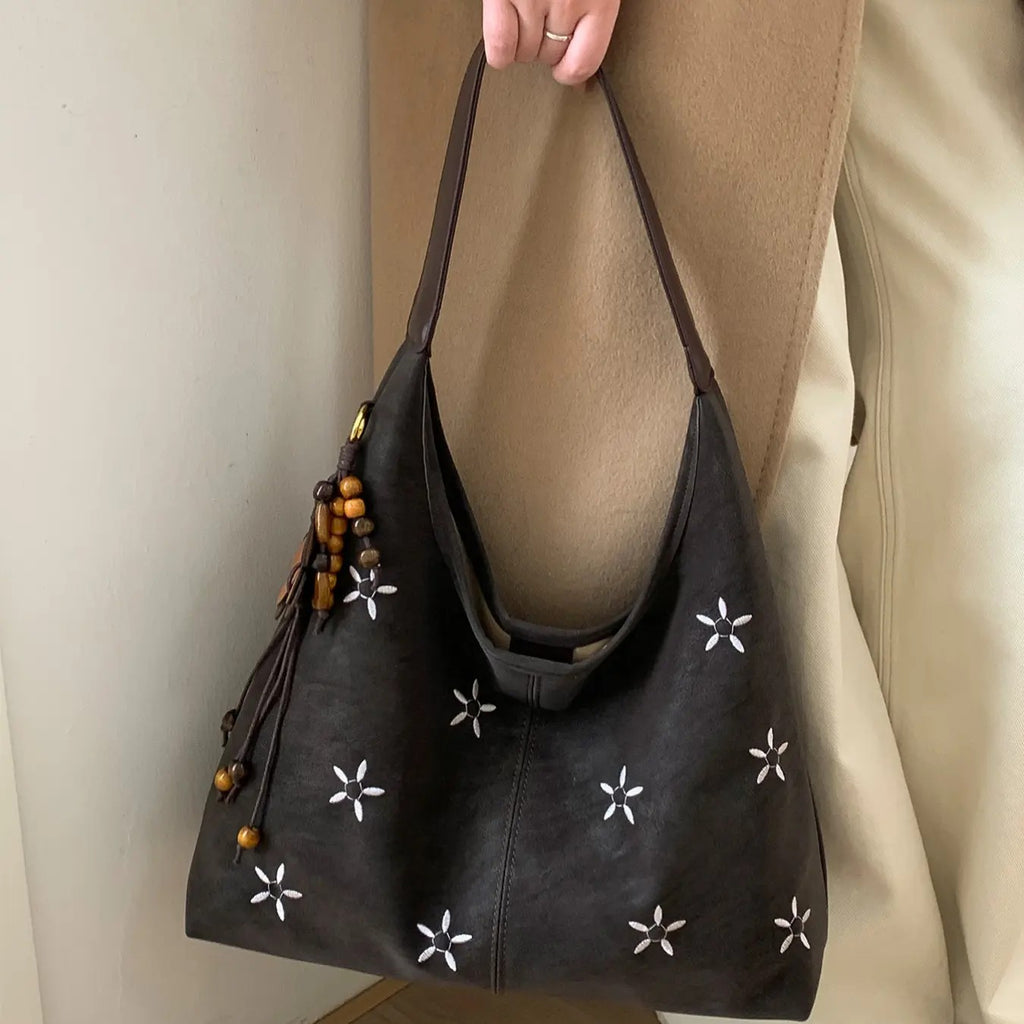 Floral Embroidered Shoulder Bag