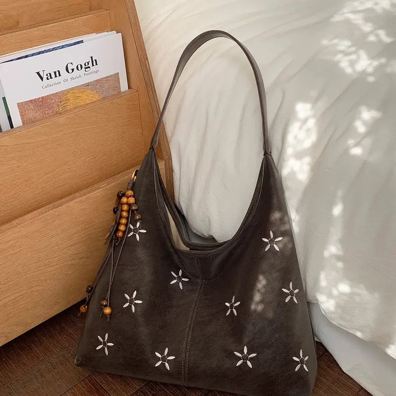 Floral Embroidered Shoulder Bag