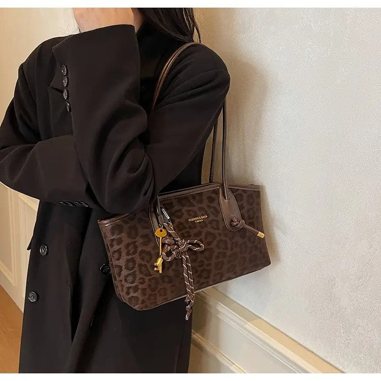 Elegant Leopard Tassel Crossbody