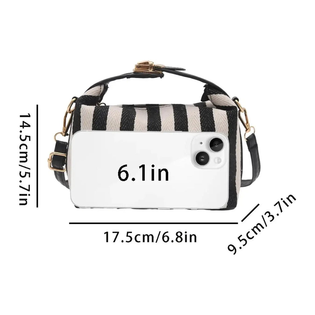 Striped Fabric Box Bag