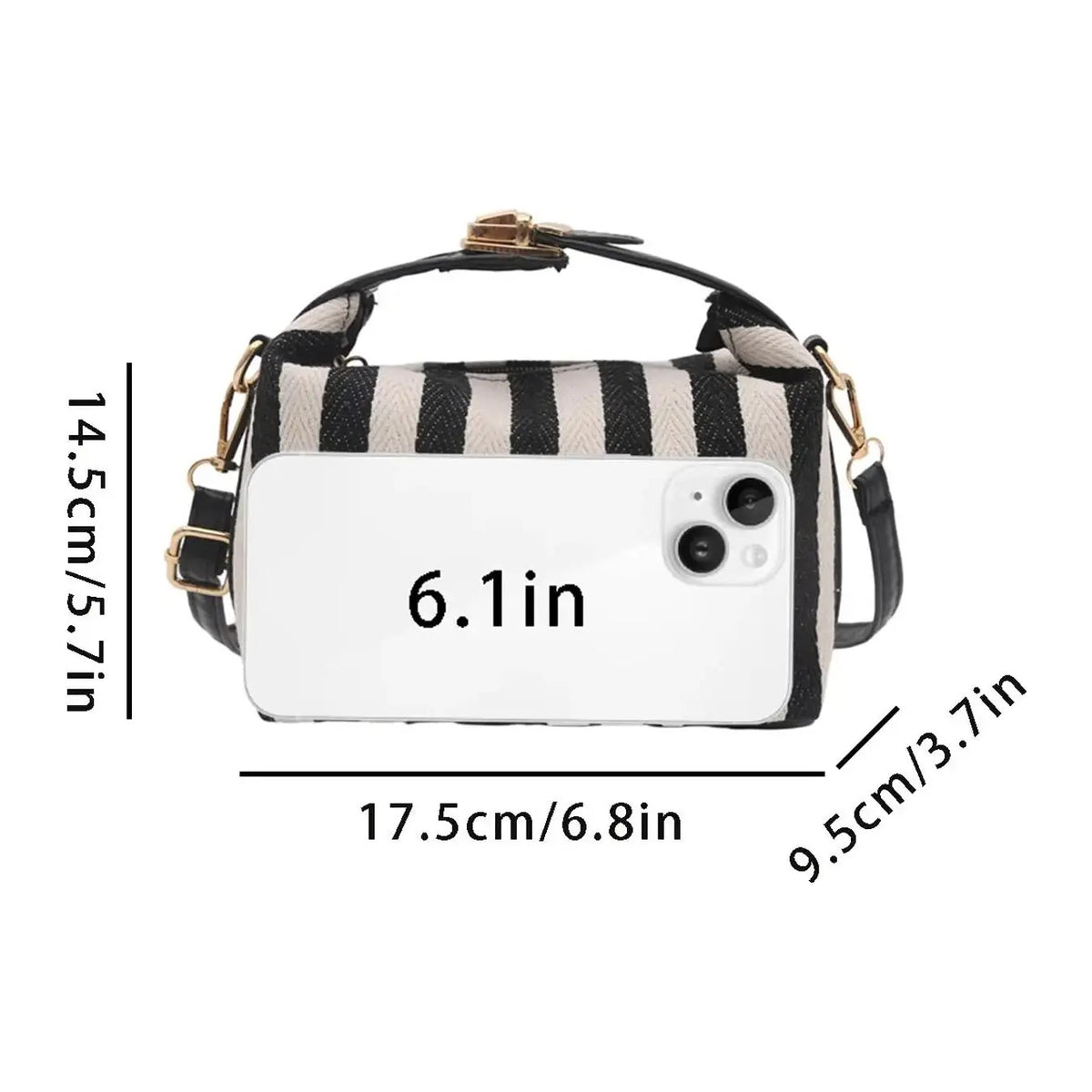 Striped Fabric Box Bag