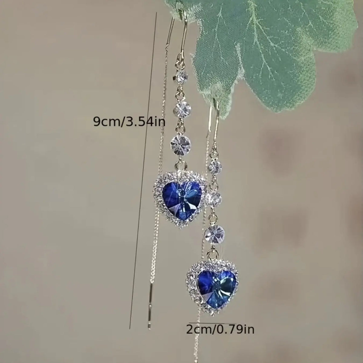 Iridescent Heart Chain Earrings