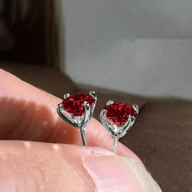 Elegant Heart Stud Earrings