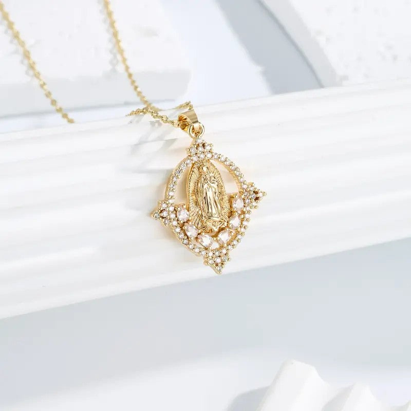 14k Elegant Virgin Mary Necklace