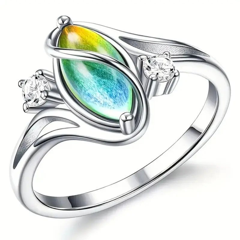 Vintage Iridescent Oval Ring