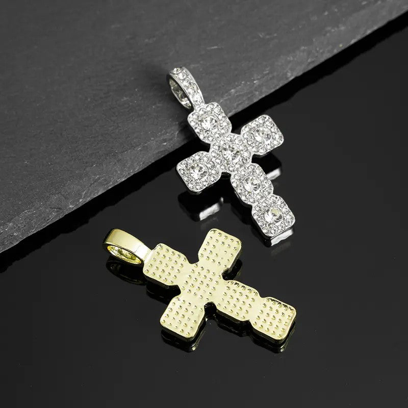 Iced Cross Tennis Necklace