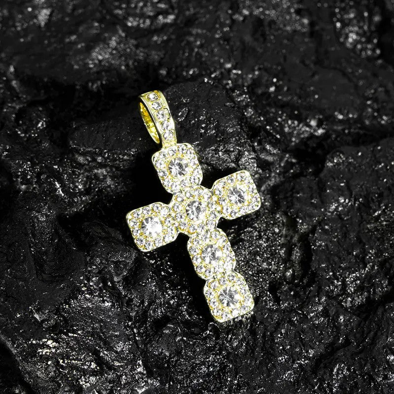 Iced Cross Tennis Necklace