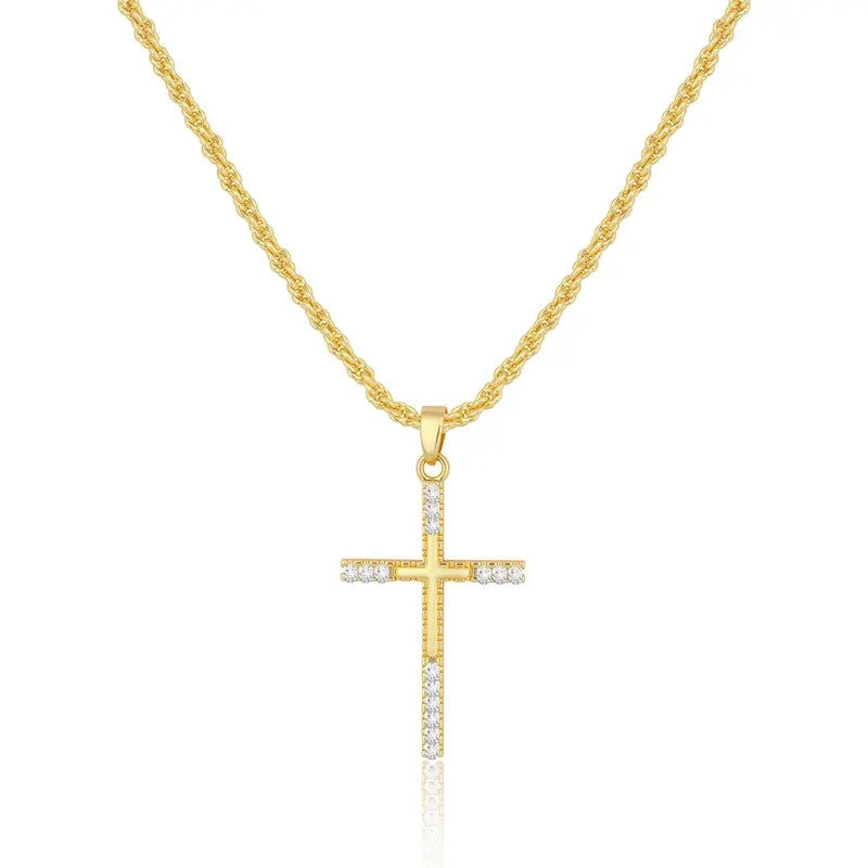 18k Elegant Cross Necklace