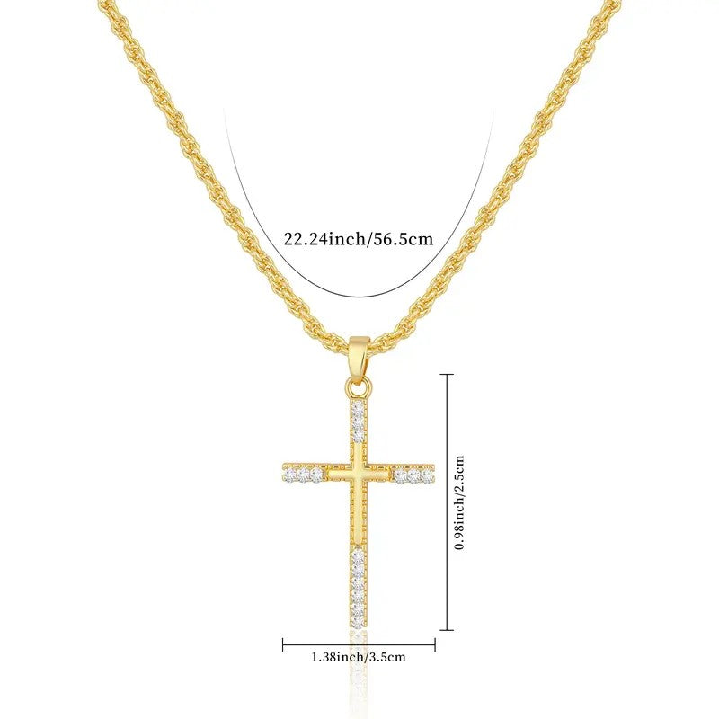 18k Elegant Cross Necklace