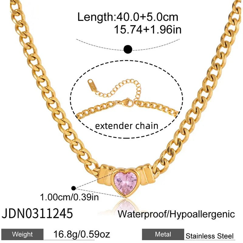 18k Elegant Heart Necklace