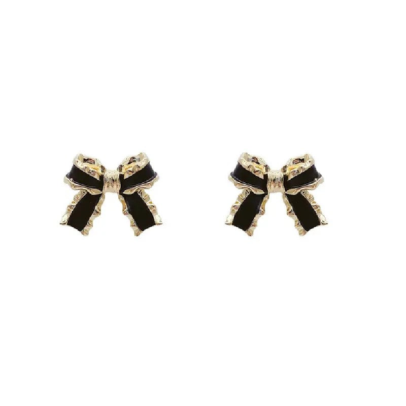 Elegant Black Bow Earrings