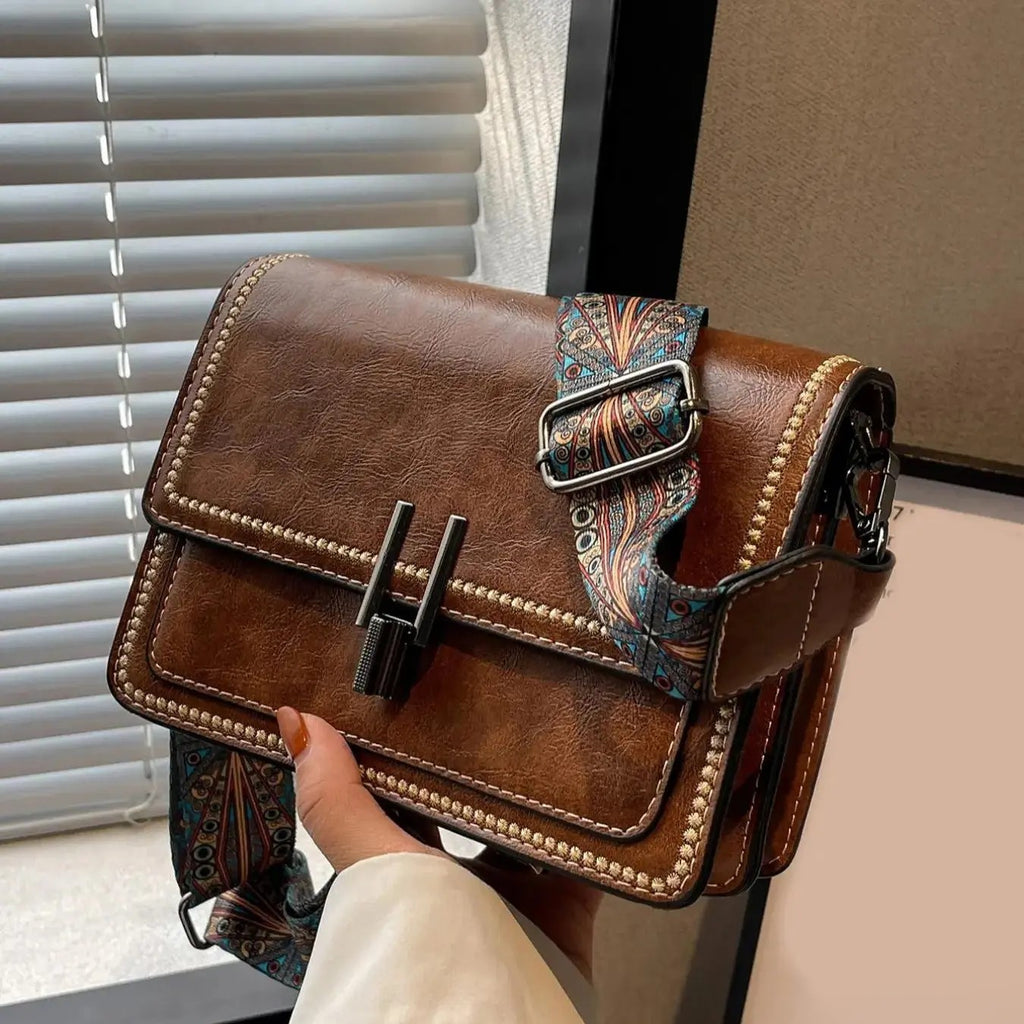 Retro Woven Strap Crossbody Bag