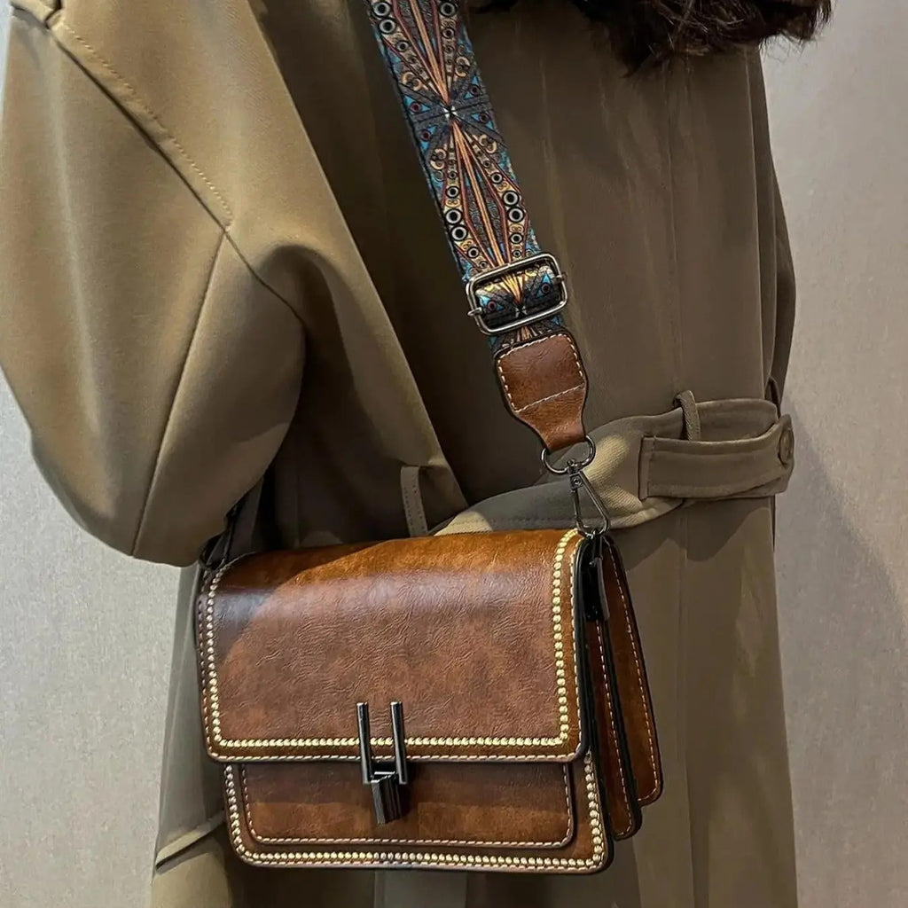 Retro Woven Strap Crossbody Bag