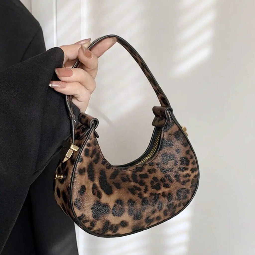 Leopard Half-Moon Bag