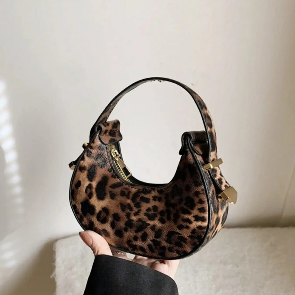 Leopard Half-Moon Bag