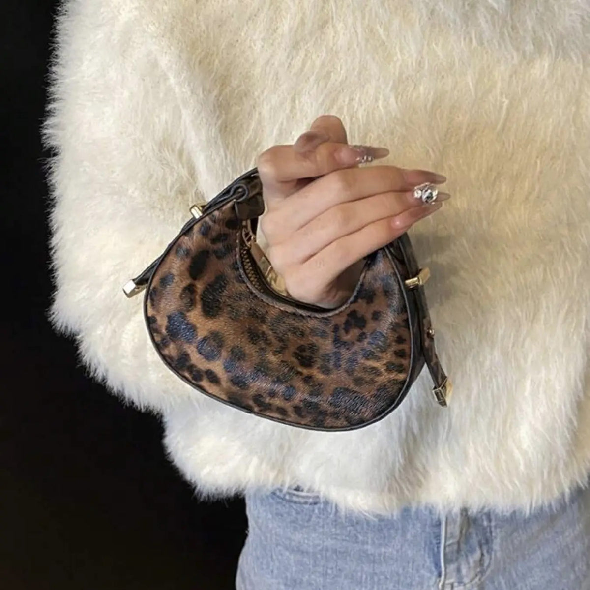 Leopard Half-Moon Bag