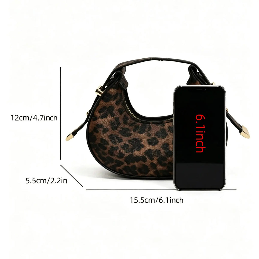 Leopard Half-Moon Bag