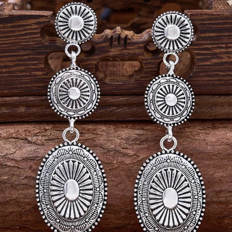 Vintage Geometric Drop Earrings
