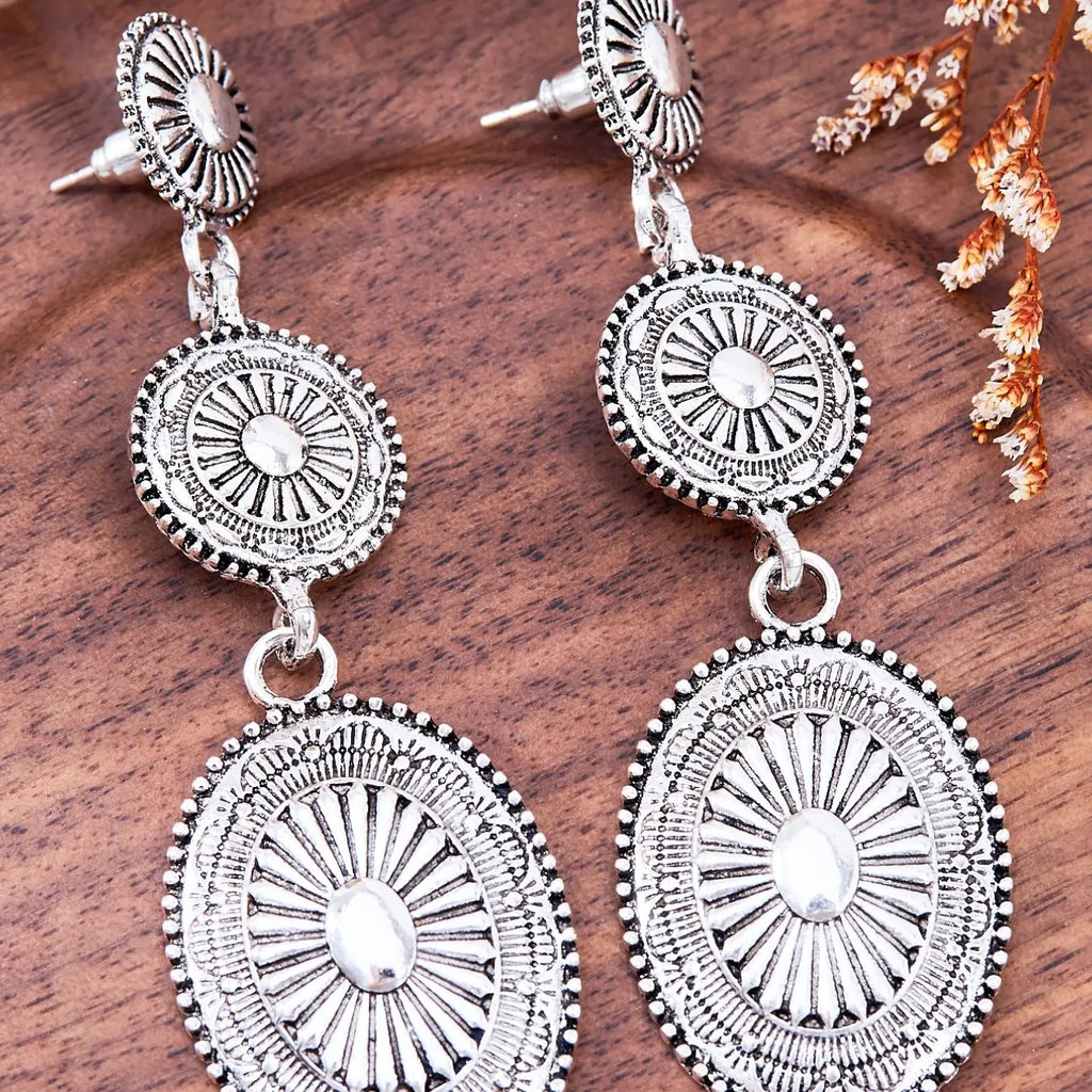 Vintage Geometric Drop Earrings